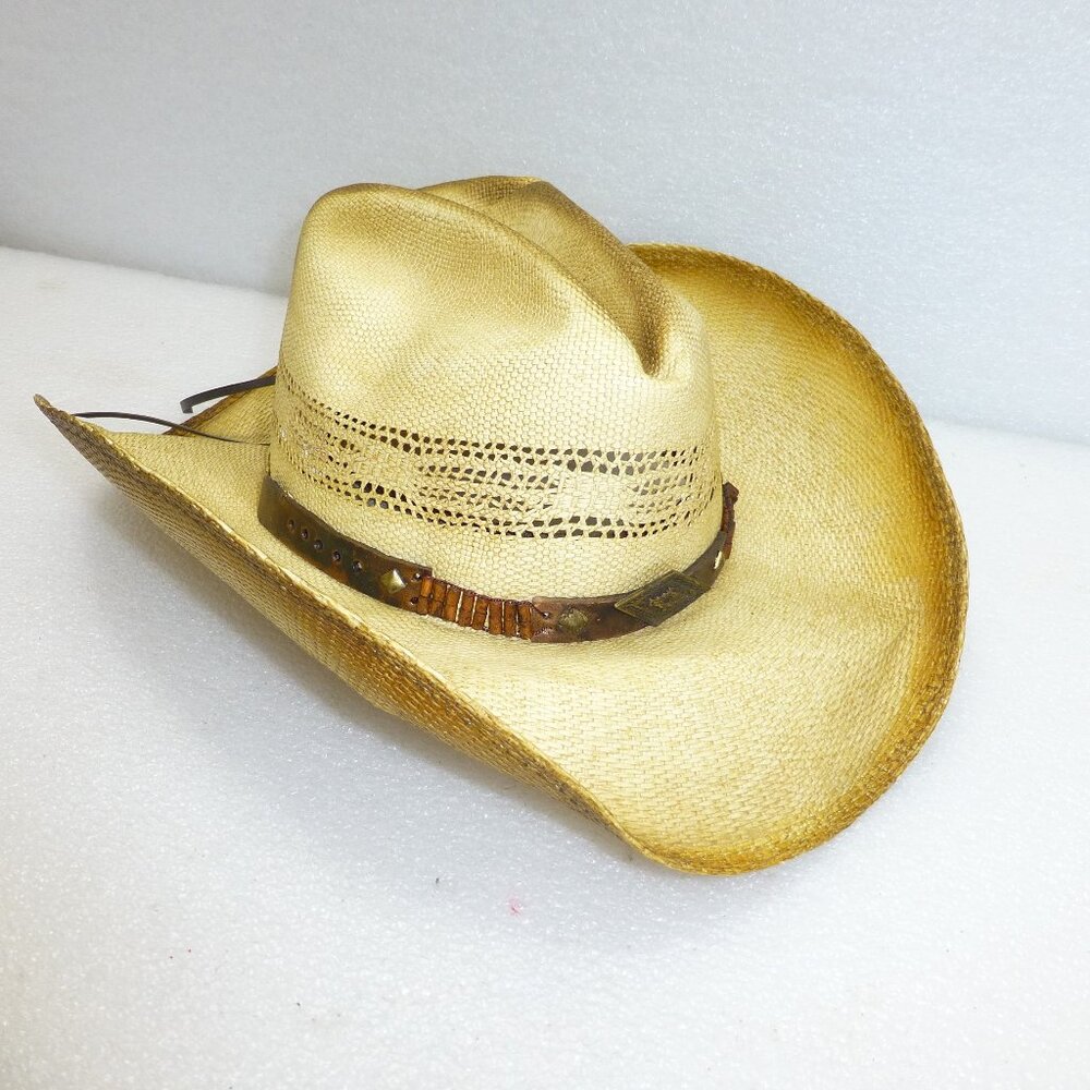 Bullhide Full Speed straw cowboy hat natural distress adult medium